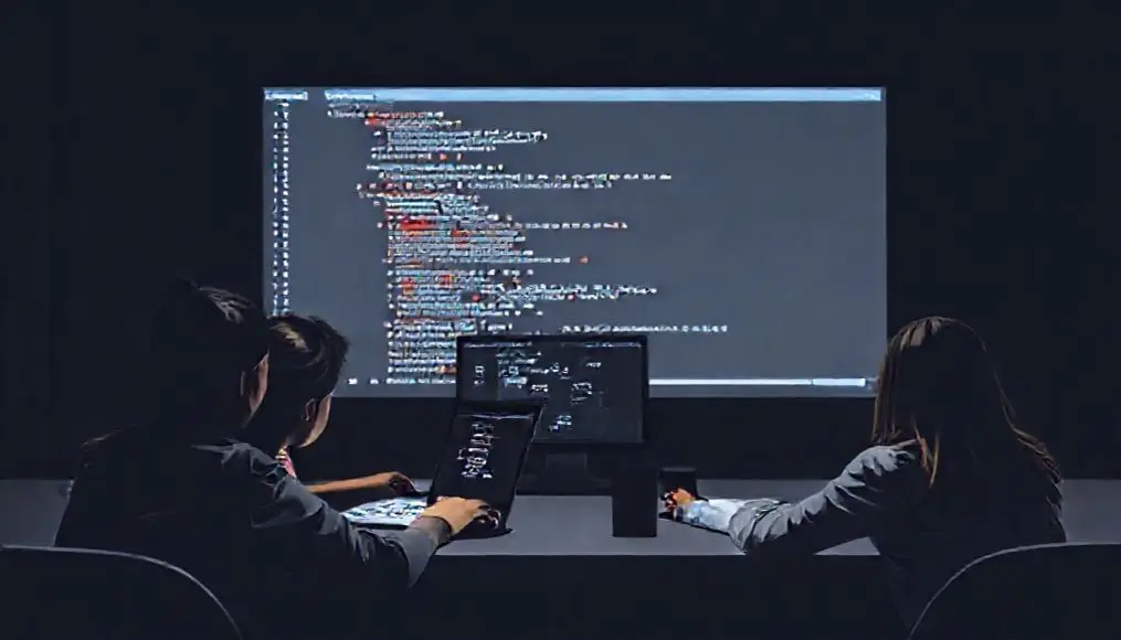 Studenter som lär sig webbutveckling